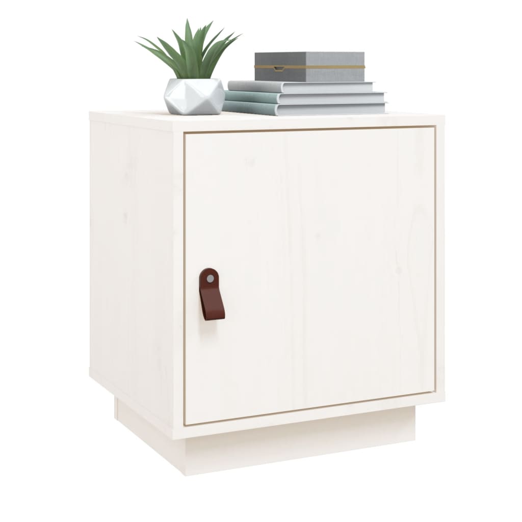 Comodini Bianco 2 Pz 40x34x45 Cm In Legno Massello Di Pino - Image 3