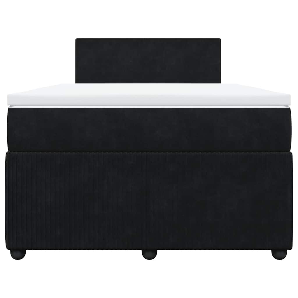 Giroletto A Molle Con Materasso Nero 120x200 Cm In Velluto
