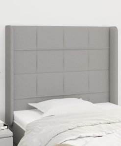 Testiera Ad Orecchio Grigio Chiaro 103x16x118/128 Cm In Tessuto