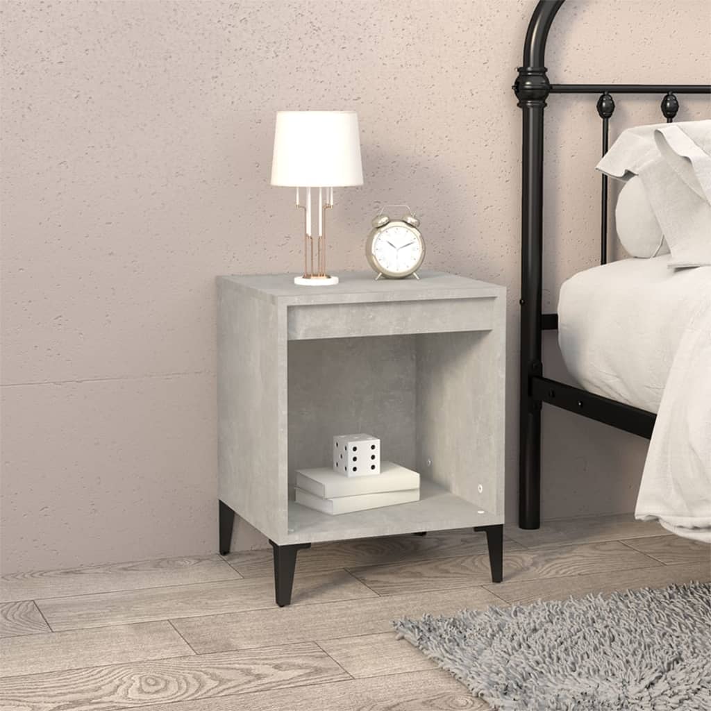 Comodini 2 Pz Grigio Cemento 40x35x50 cm - Image 5