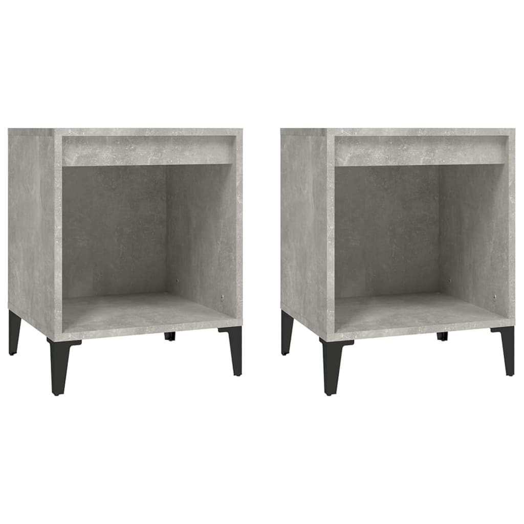 Comodini 2 Pz Grigio Cemento 40x35x50 cm - Image 4