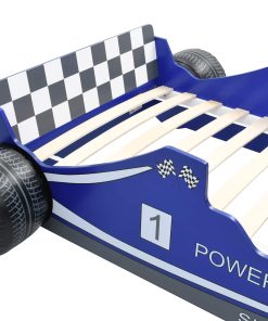 Letto Bambini Ad Auto Da Corsa 90x200 Cm Blu