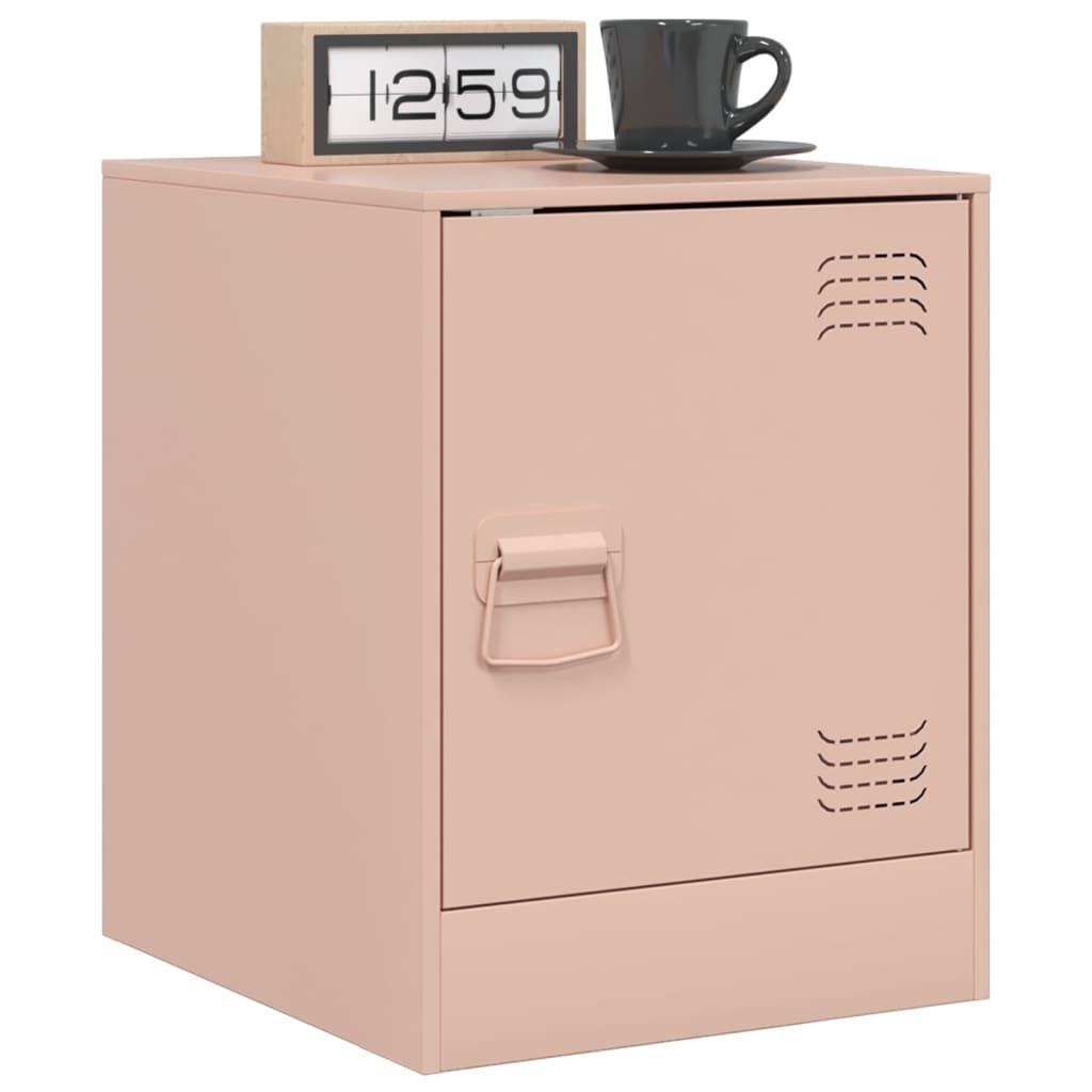 Comodini 2 Pz Rosa 34,5x39x44 Cm In Acciaio