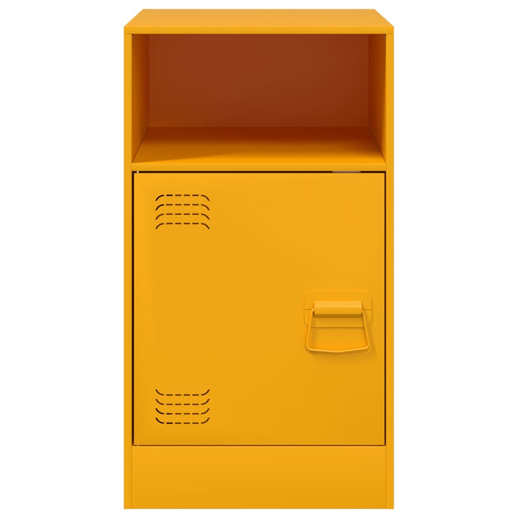 Comodini 2 Pz Giallo Senape 34,5x39x62 Cm In Acciaio