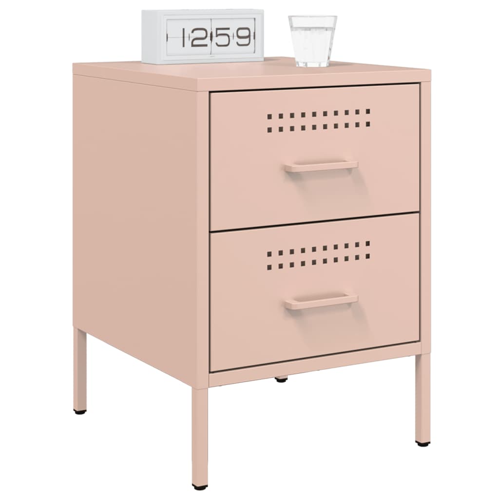 Comodini 2 Pz Rosa 36x39x50,5 Cm In Acciaio
