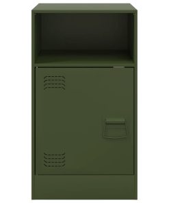 Comodini 2 Pz Verde Oliva 34,5x39x62 Cm In Acciaio
