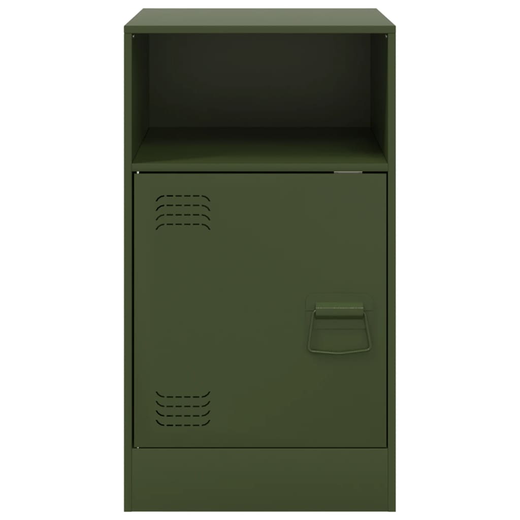Comodini 2 Pz Verde Oliva 34,5x39x62 Cm In Acciaio