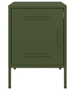 Comodini 2 Pz Verde Oliva 36x39x50,5 Cm In Acciaio