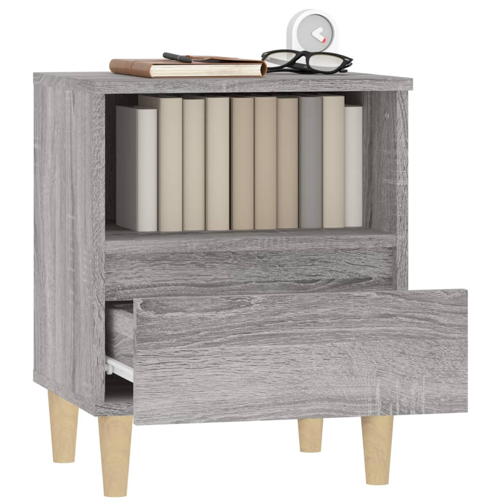 Comodino 2 Pz Grigio Sonoma 40x35x50 cm