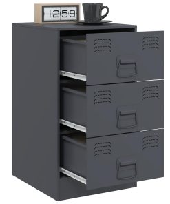 Comodini 2 Pz Antracite 34,5x39x62 Cm In Acciaio