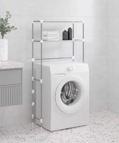 Rastrelliera Per Lavatrice A 2 Livelli Grigia 69x28x143cm Ferro