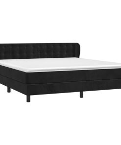 Giroletto A Molle Con Materasso Nero 180x200 Cm In Velluto