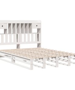 Letto Libreria Senza Materasso Bianco 150x200 Cm Legno Di Pino