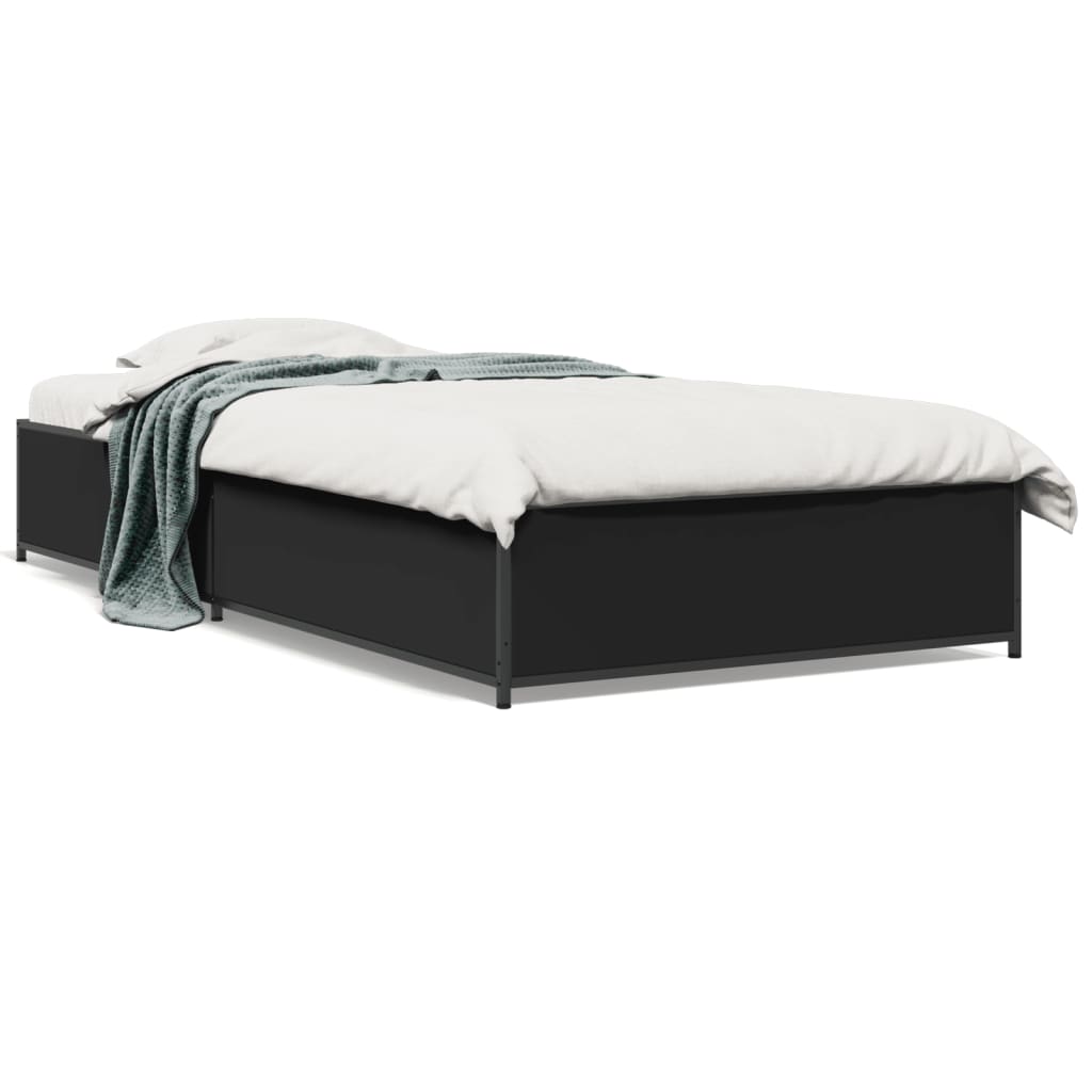 Giroletto Nero 90x200 Cm In Legno Multistrato E Metallo