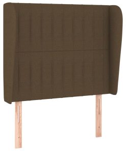 Testiera Ad Orecchio Marrone Scuro 103x23x118/128 Cm In Tessuto