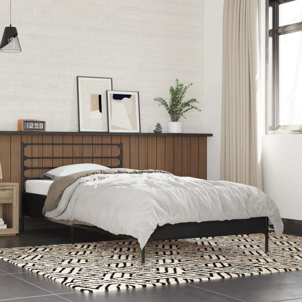 Giroletto Nero 75x190 Cm In Legno Multistrato E Metallo