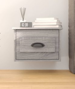 Comodino A Parete Grigio Sonoma 41,5x36x28 cm