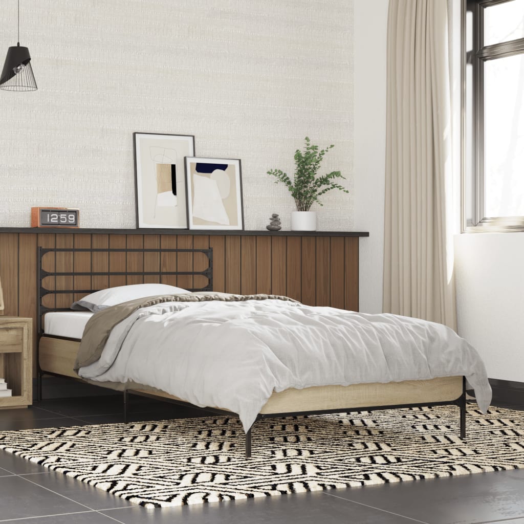 Giroletto Rovere Sonoma 75x190cm In Legno Multistrato E Metallo