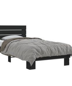 Giroletto Nero 75x190 Cm In Legno Multistrato E Metallo