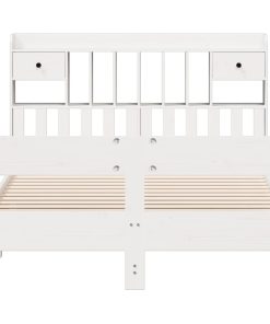Letto Libreria Senza Materasso Bianco 150x200 Cm Legno Di Pino