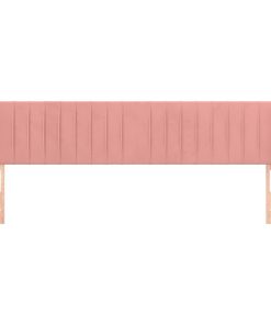 Testiera Ad Orecchio Rosa 163x16x78/88 Cm In Velluto