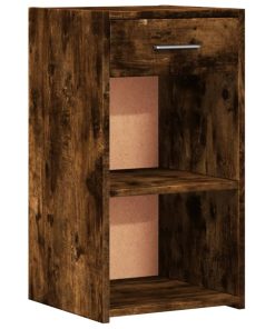 Comodini 2 Pz Rovere Fumo 35x34x65 Cm In Legno Multistrato