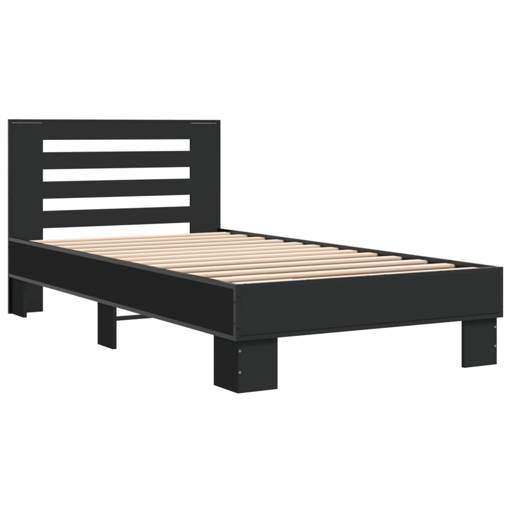 Giroletto Nero 75x190 Cm In Legno Multistrato E Metallo