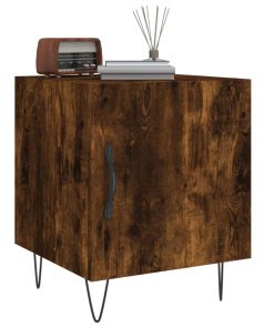 Comodini 2 Pz Rovere Fumo 40x40x50 Cm In Legno Multistrato