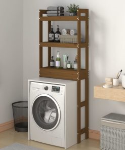 Rastrelliera Da Bagno Ambra 63x26x171 Cm Legno Massello Pino