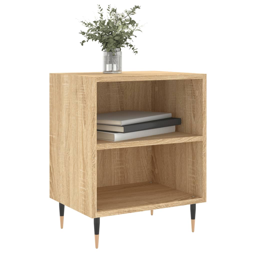 Comodini 2 Pz Rovere Sonoma 40x30x50 Cm In Legno Multistrato