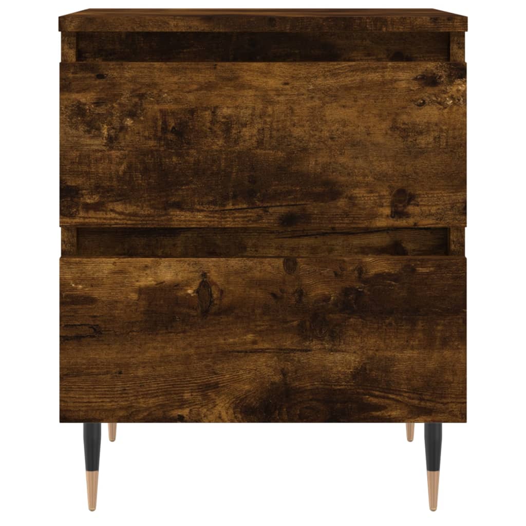 Comodini 2pz Rovere Fumo 40x35x50 Cm In Legno Multistrato
