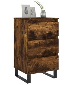 Comodini 2 Pz Rovere Fumo 40x35x69 Cm In Legno Multistrato