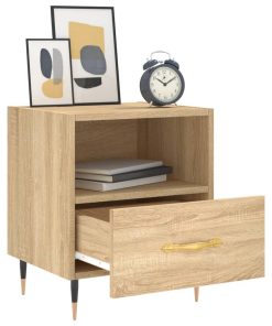 Comodini 2 Pz Rovere Sonoma 40x35x47,5 Cm In Legno Multistrato
