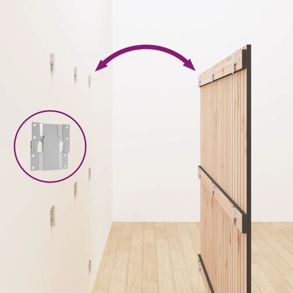 Testiera Da Parete Grigia 166x3x110 Cm Legno Massello Di Pino - Image 6