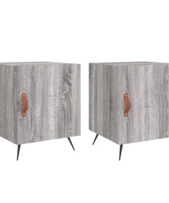 Comodini 2 Pz Grigio Sonoma 40x40x50 Cm In Legno Multistrato