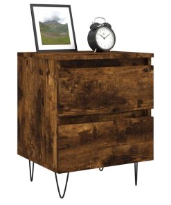 Comodini 2pz Rovere Fumo 40x35x50 Cm In Legno Multistrato
