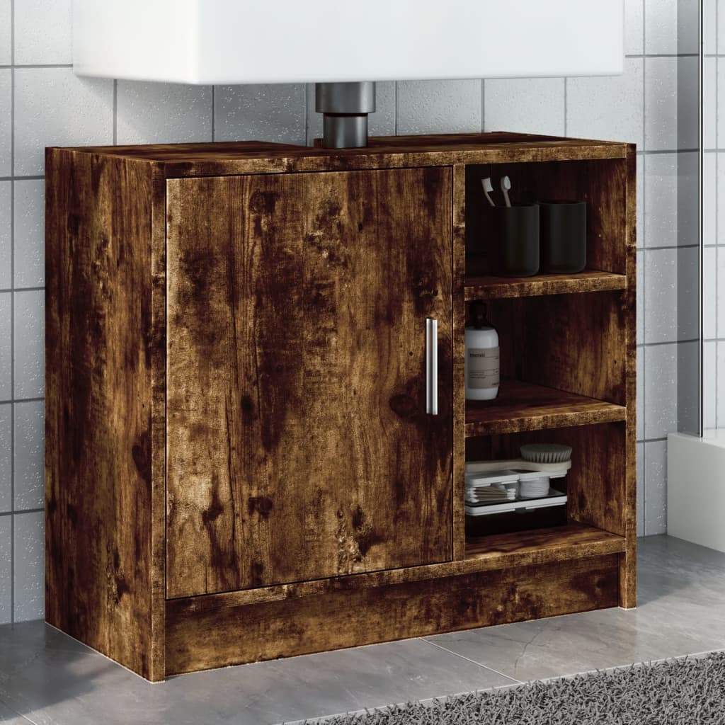 Mobile Lavabo Rovere Fumo 63x29x55 Cm In Legno Multistrato - Image 5