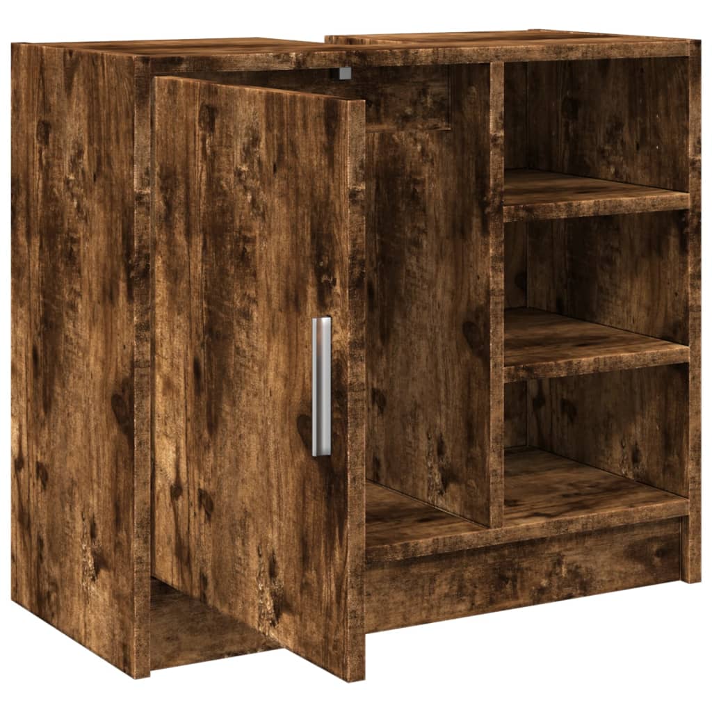 Mobile Lavabo Rovere Fumo 63x29x55 Cm In Legno Multistrato - Image 3
