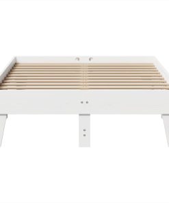 Letto Senza Materasso Bianco 135x190 Cm Legno Massello Di Pino