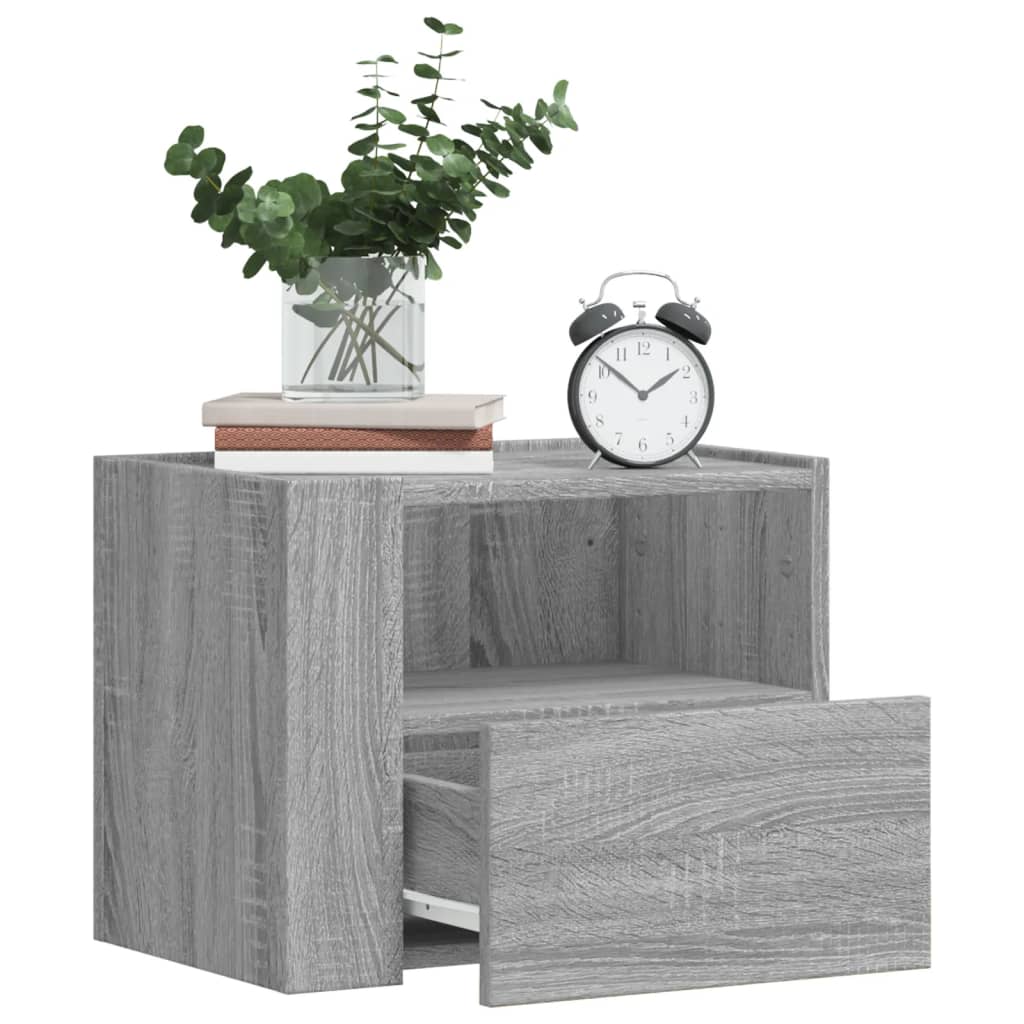 Comodino A Muro Grigio Sonoma 45x30x35 cm