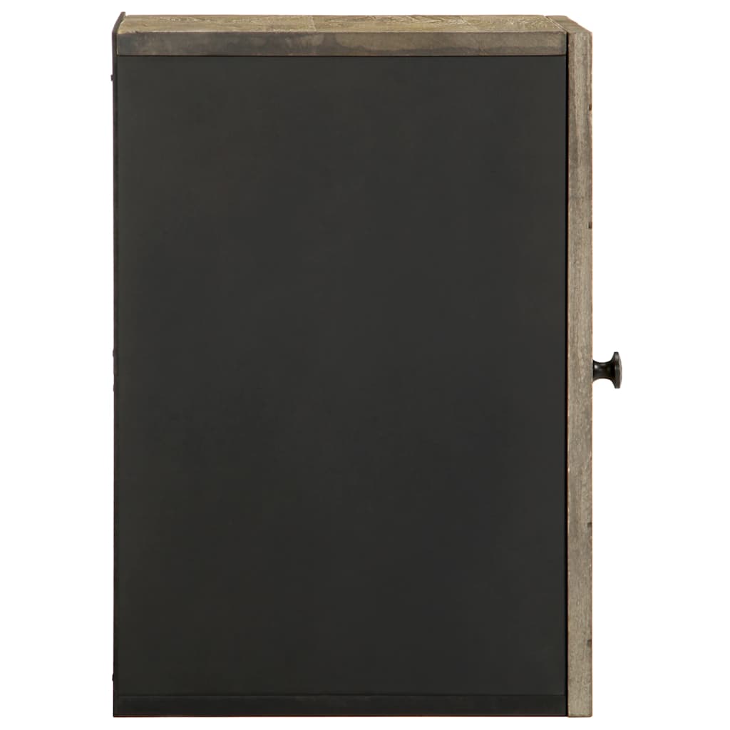 Mobile Da Bagno A Parete Nero 38x33x48 Cm Legno Massello Mango
