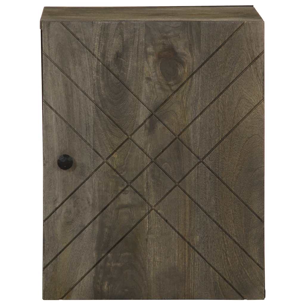 Mobile Da Bagno A Parete Nero 38x33x48 Cm Legno Massello Mango - Image 6