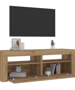 Comodini 2 Pz Con Luci Led Rovere Artigianale 60x35x40 cm