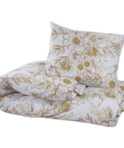 Set Copripiumino Bianco E Marrone 260x240 Cm In Cotone