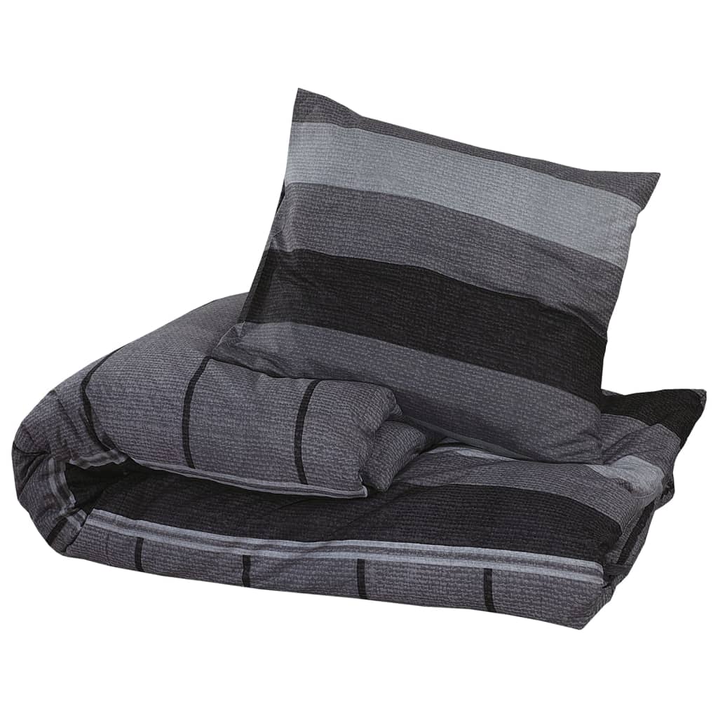 Set Copripiumino Grigio Scuro 140x200 Cm In Cotone