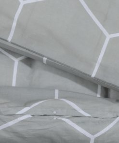 Set Copripiumino Grigio 200x200 Cm In Cotone