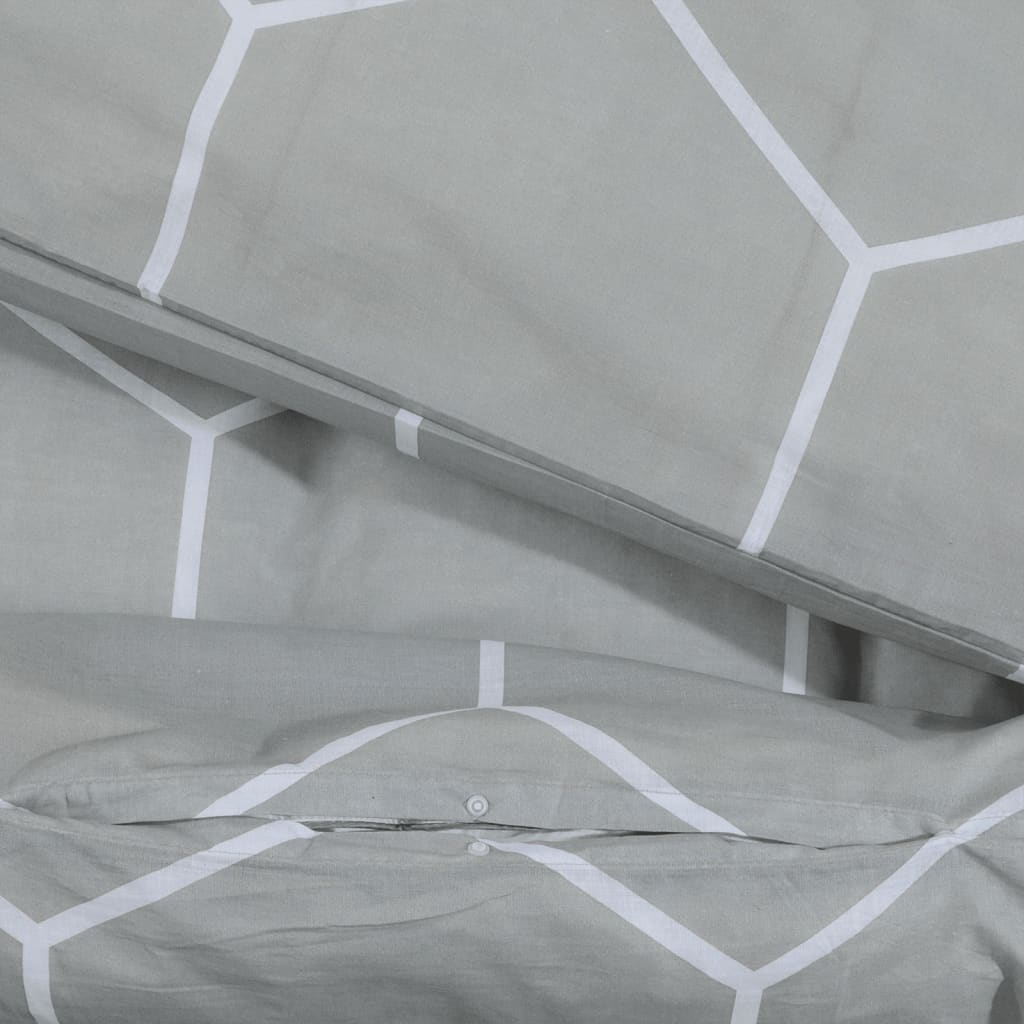 Set Copripiumino Grigio 200x200 Cm In Cotone