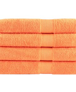 Asciugamani Sauna Solund 4 Pz Arancione 80x200 Cm 600 G/m²