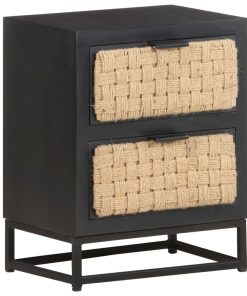 Comodino 40x30x50 Cm In Legno Massello Di Mango