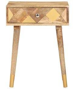 Comodino 40x30x58 Cm In Legno Massello Di Mango